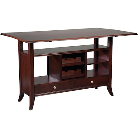 Flip-Top Wine Rack Console Table